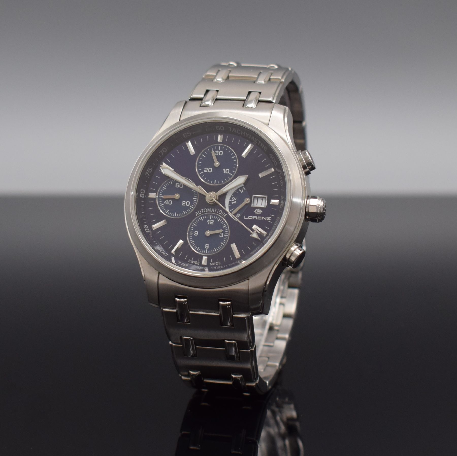Detail b: LORENZ Herrenarmbanduhr Sondermodell Theatro Anniversaire Chronographe Réserve de Marche, Schweiz 2004, Automatik, in einer limitiertenAuflage zum ...