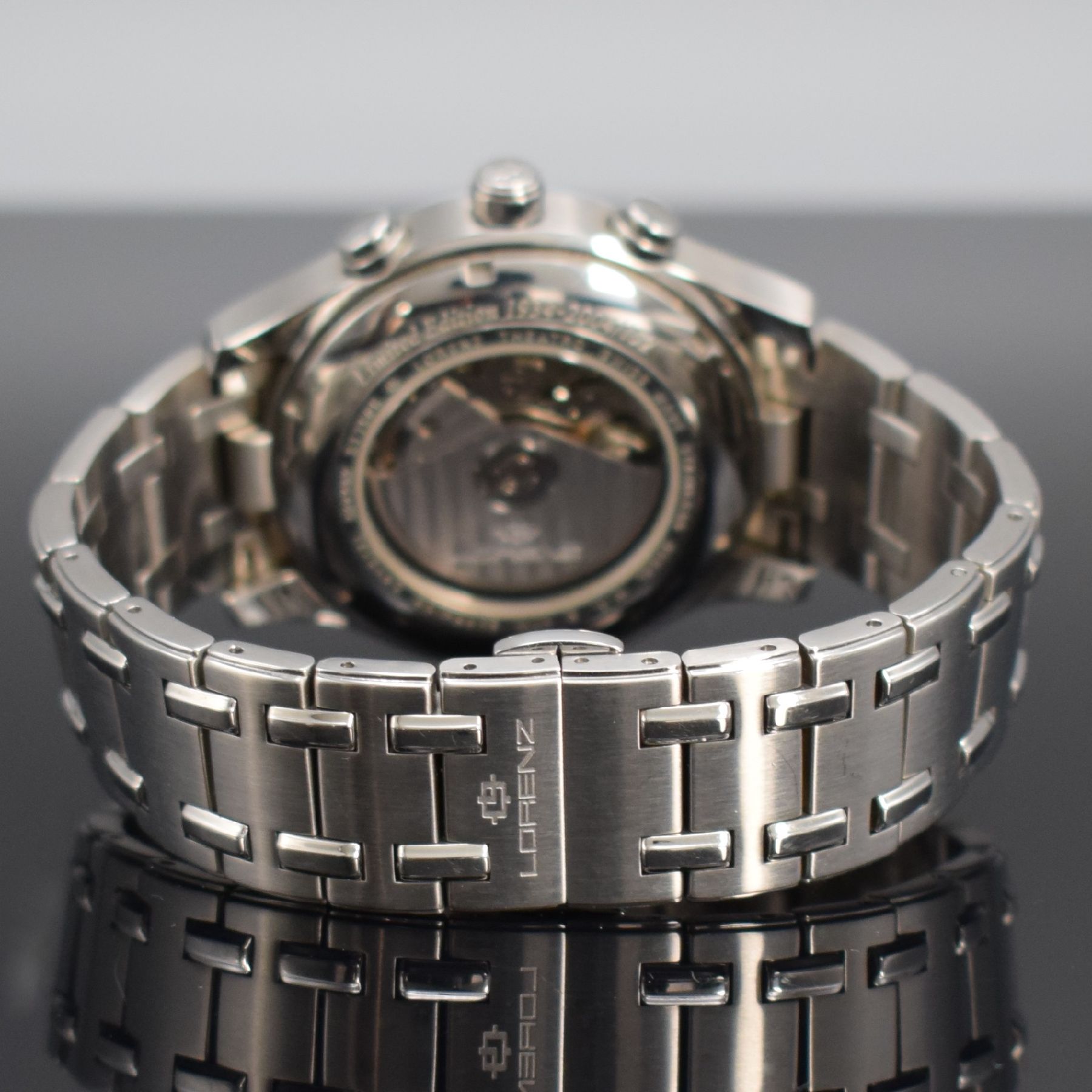Detail d: LORENZ Herrenarmbanduhr Sondermodell Theatro Anniversaire Chronographe Réserve de Marche, Schweiz 2004, Automatik, in einer limitiertenAuflage zum ...