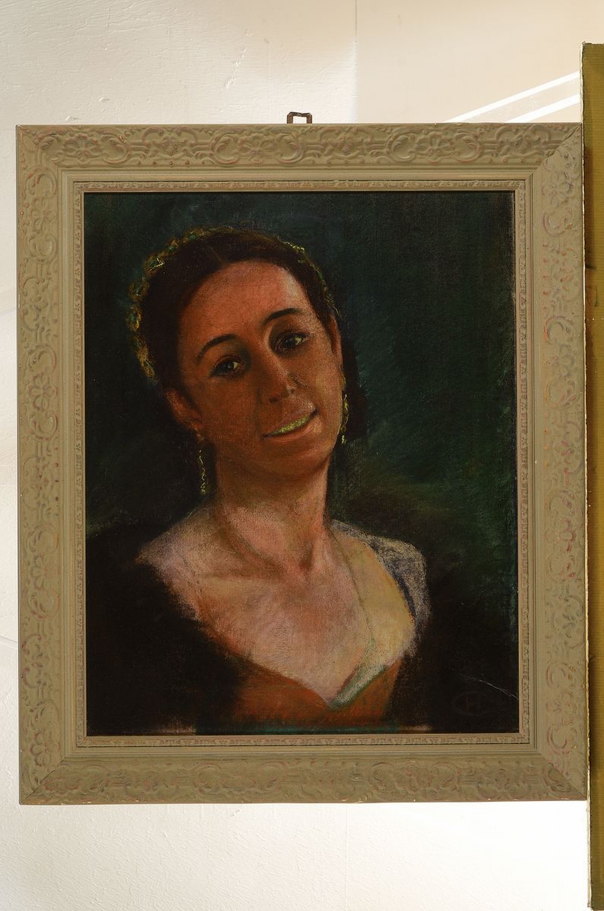 Detail k: Hans Christiansen, 1866-1945, Damenportät, wohl Frau des Künstlers, Öl/Lwd, rechts unten monogrammiert, ca. 40x50 cm, R. ca. 61x51 cm