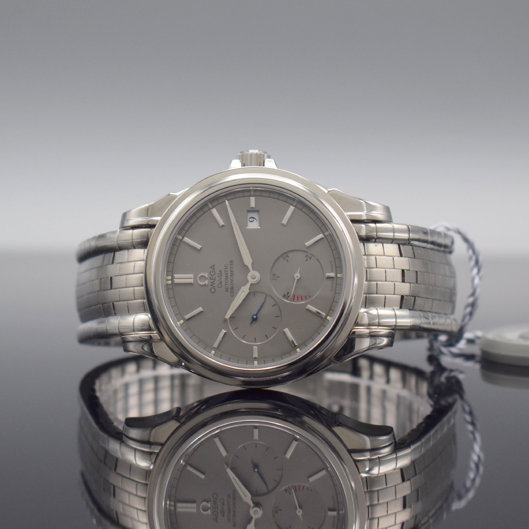 OMEGA Herrenarmbanduhr De Ville Co-Axial Power Reserve, Automatik, Schweiz um 2002, Ref. 168.1704, Chronometer in Edelstahl inkl. orig. Gliederband ...