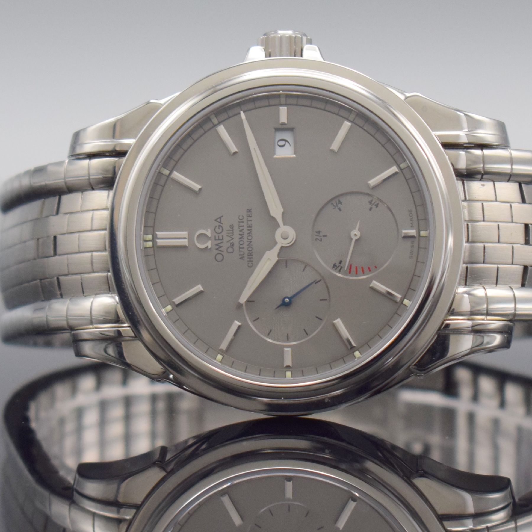 Detail a: OMEGA Herrenarmbanduhr De Ville Co-Axial Power Reserve, Automatik, Schweiz um 2002, Ref. 168.1704, Chronometer in Edelstahl inkl. orig. Gliederband ...