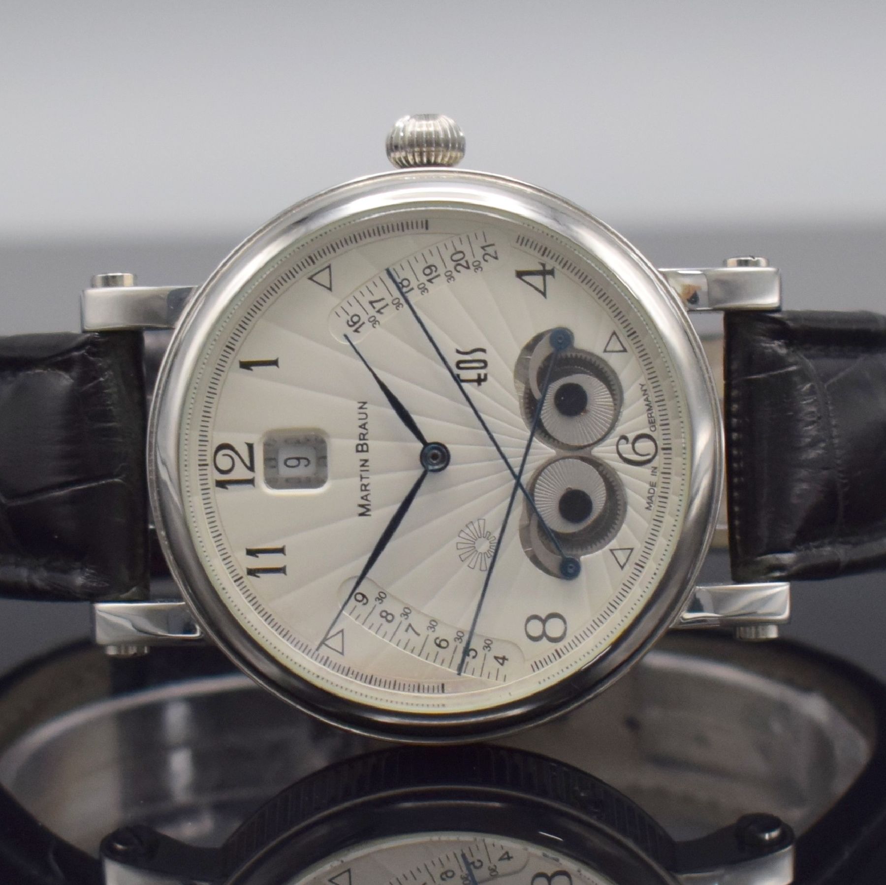Detail a: MARTIN BRAUN Herrenarmbanduhr EOS, Automatik, Ref. 42S, Edelstahlgeh. inkl. orig. Lederband m. orig. Dornschl., beids. vergl., Boden 7-fach verschr., ...
