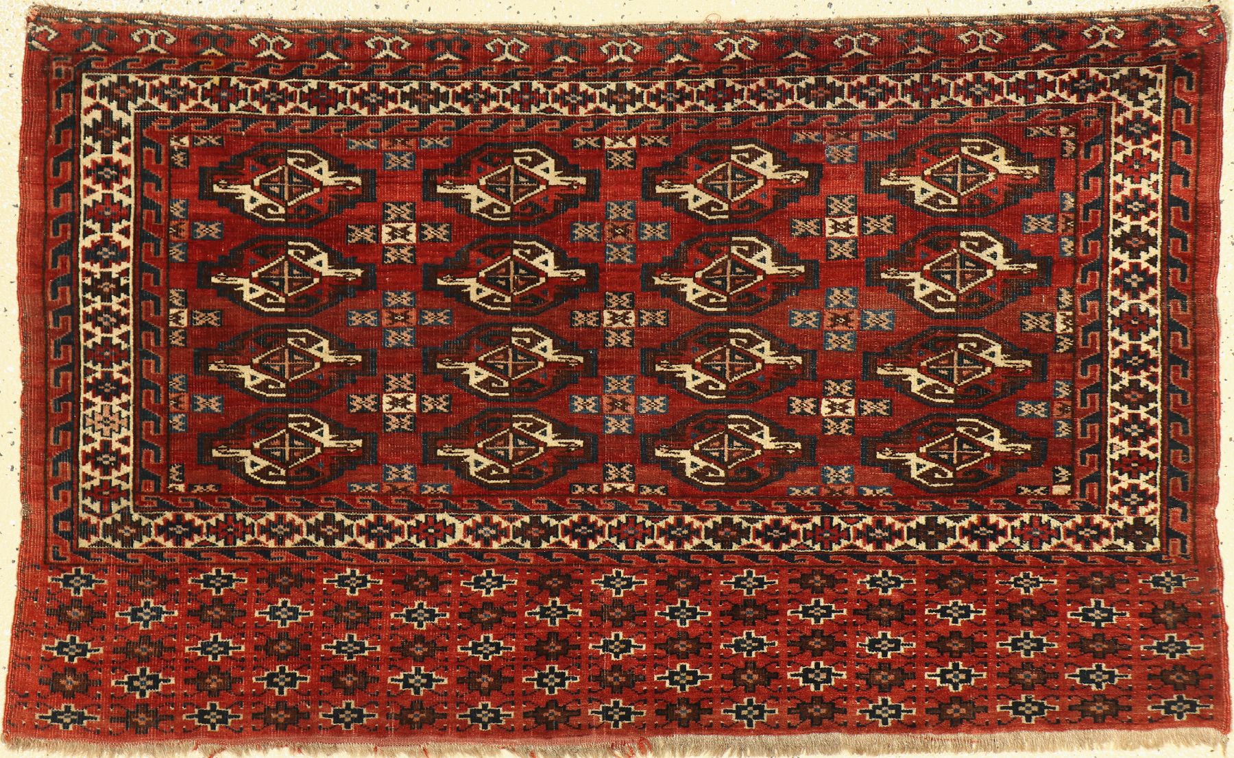 Yomuth Djowal antik, Turkmenistan, 19.Jhd, Wolle auf Wolle, ca. 119 x 71 cm, EHZ: 3-4