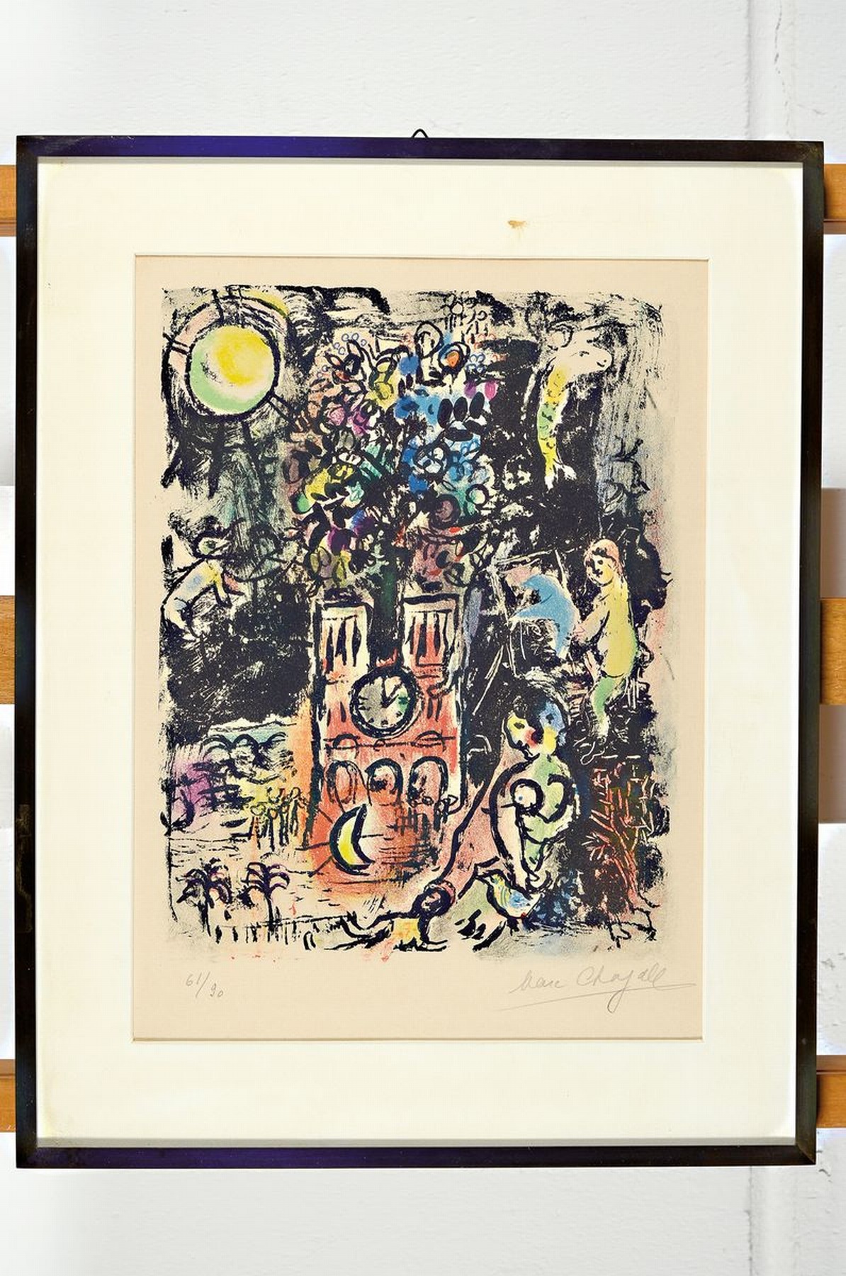 Detail k: Marc Chagall, 1887-1985, Farblithographie, handsigniert und num. 1/90, ca. 31x24cm, PP, u.Gl., R. ca. 48x37cm