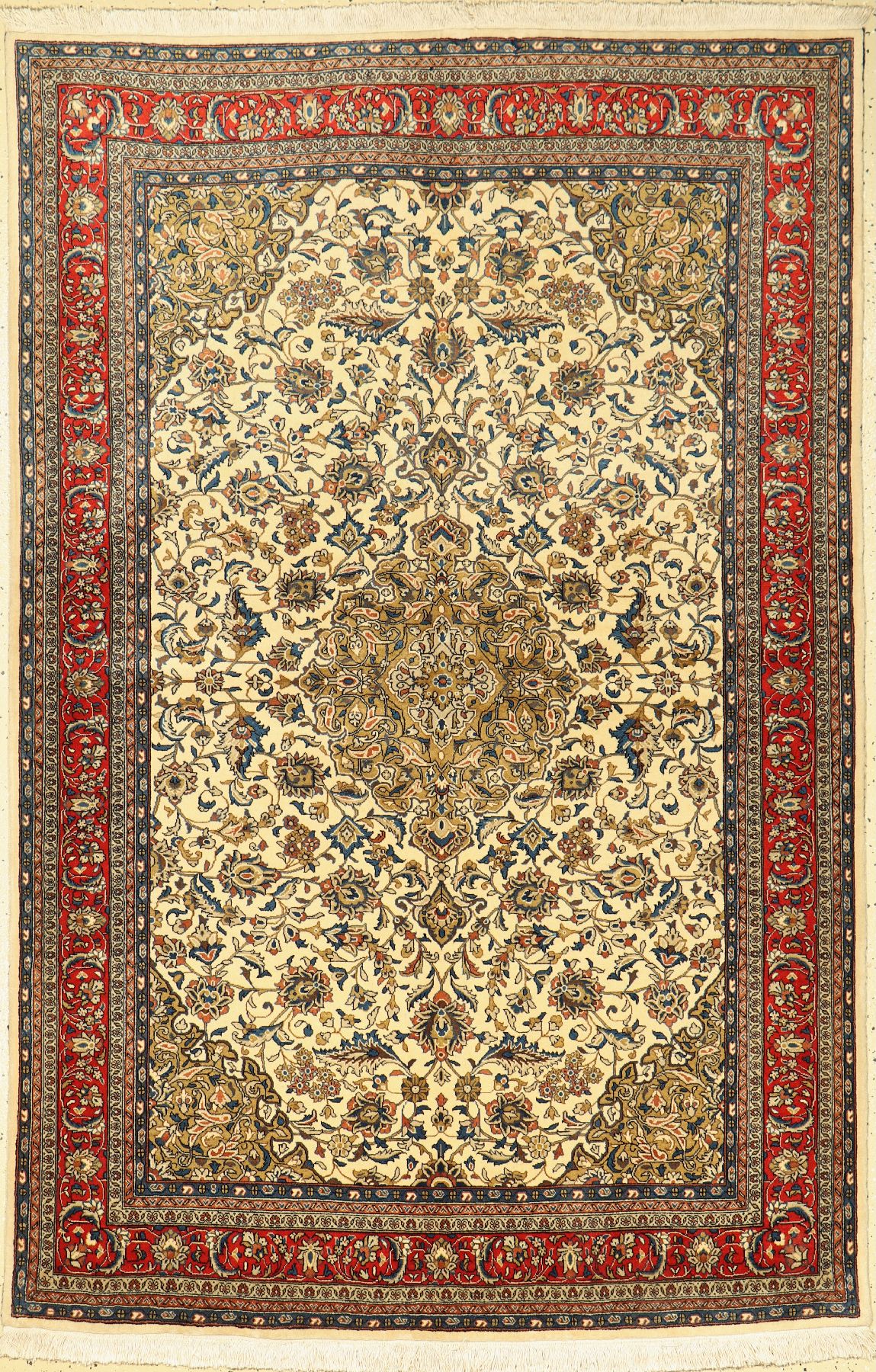Sarogh Sherkat fein, Persien, ca. 40 Jahre,Korkwolle, ca. 202 x 133 cm, ca. 500.000 Kn/qm, EHZ: 2, (gereinigt)