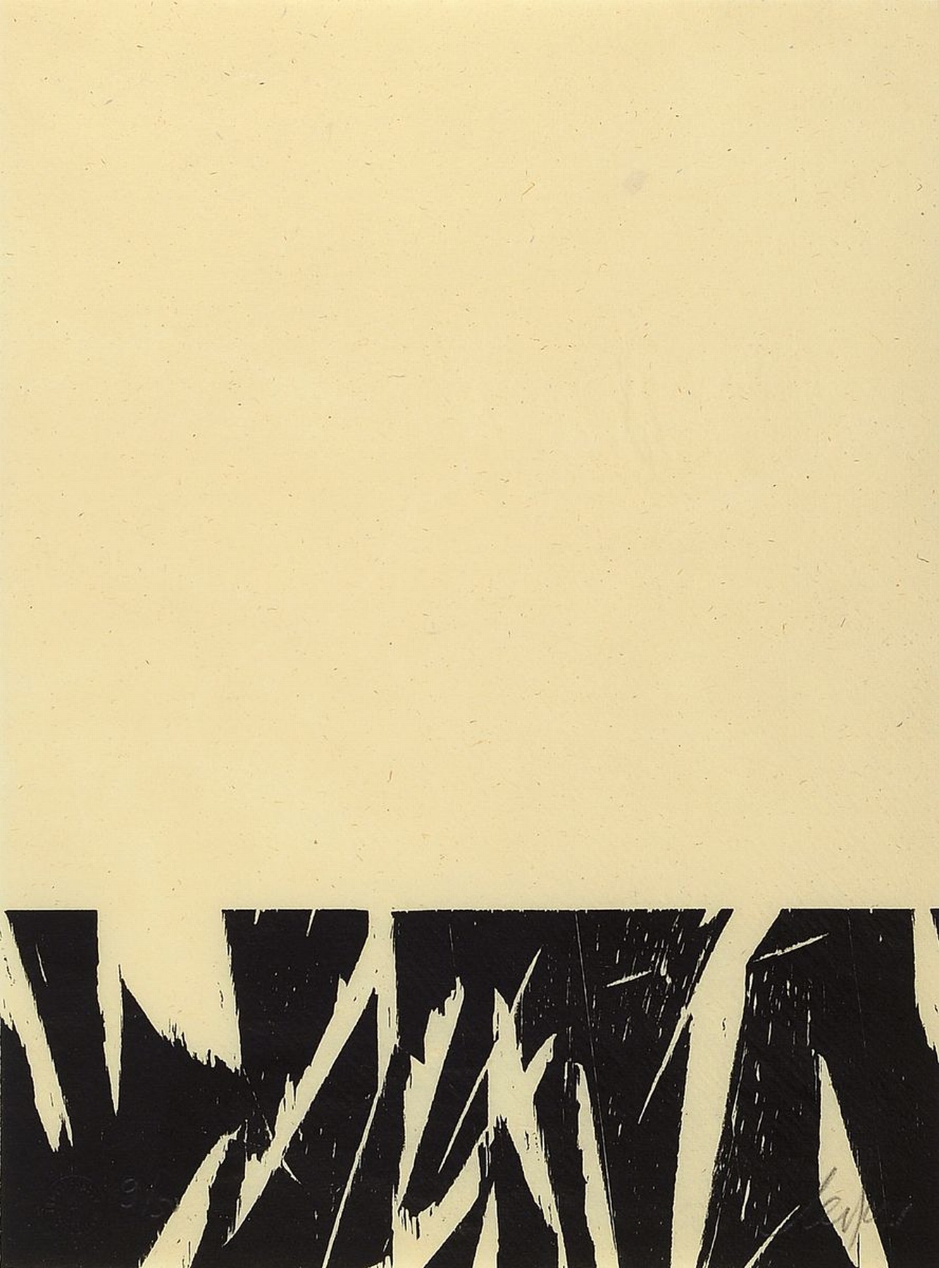 Günther Uecker, geb. 1930, Holzschnitt auf feinem handgeschöpftem Japan-Bütten, handsigniert, num.9/50, aus 1981, mit Trockenstempel der ...