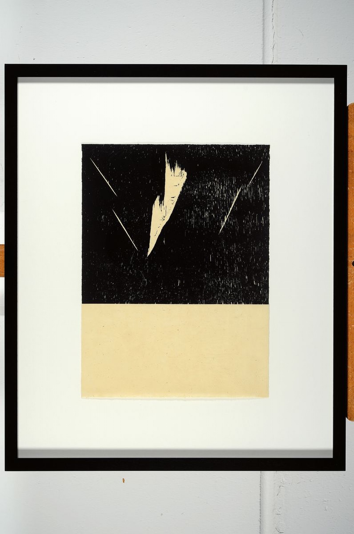 Detail k: Günther Uecker, geb. 1930, Holzschnitt auf feinem handgeschöpftem Japan-Bütten, handsigniert, num.9/50, aus 1981, mit Trockenstempel der ...