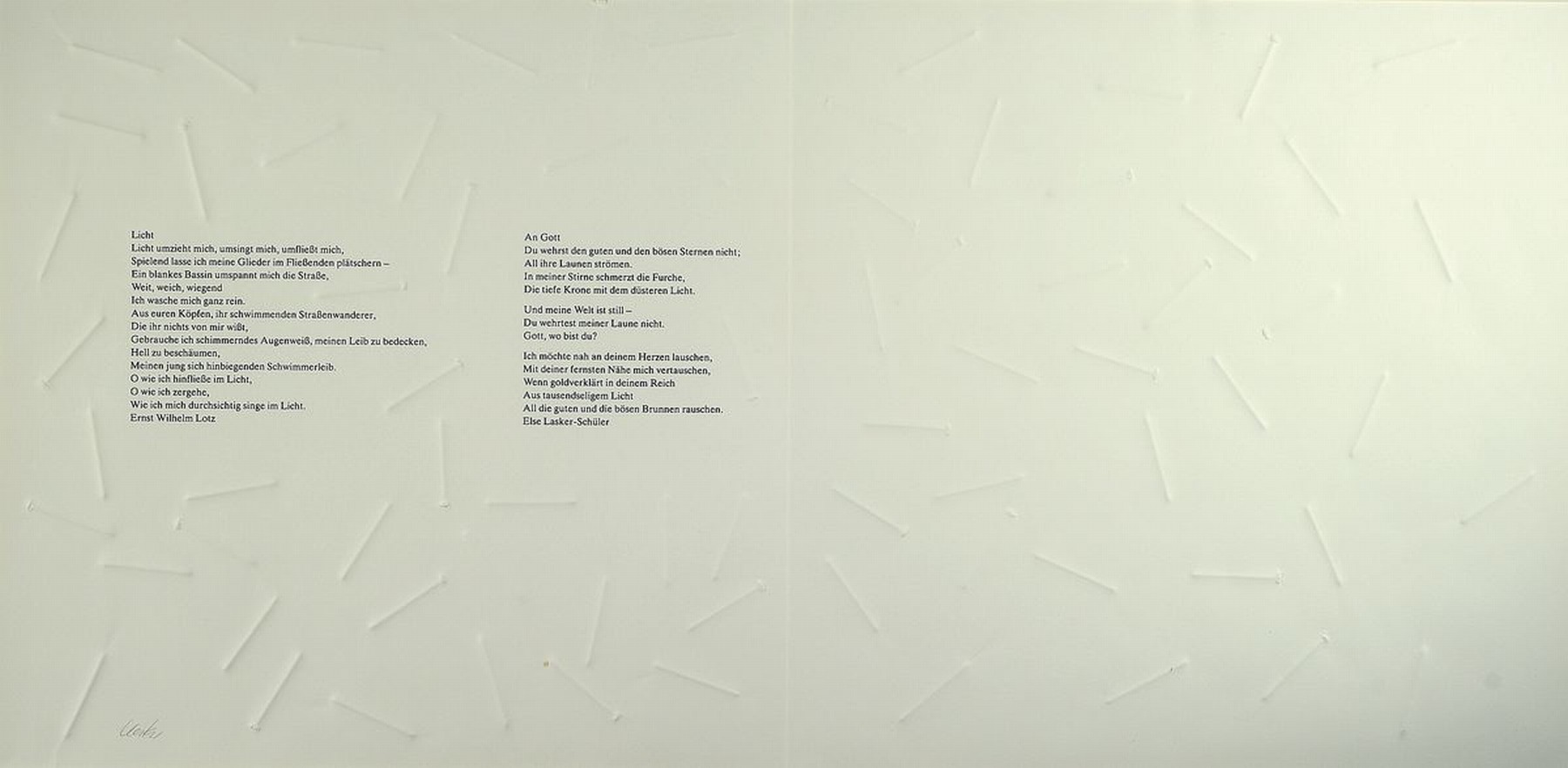 Günther Uecker, geb. 1930, Prägedruck, handsigniert, Auflage 60, hier eines von fünf Künstlerexemplaren, aus dem Jahre 1974, Verleger Galerie ...