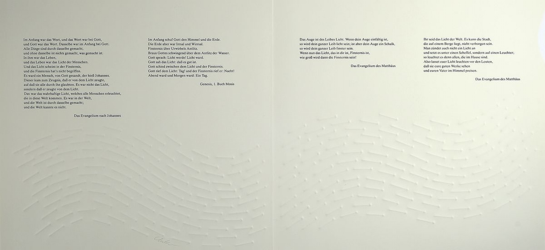 Günther Uecker, geb. 1930, Prägedruck, handsigniert, Auflage 60, hier eines von fünf Künstlerexemplaren, aus dem Jahre 1974, Verleger Galerie ...