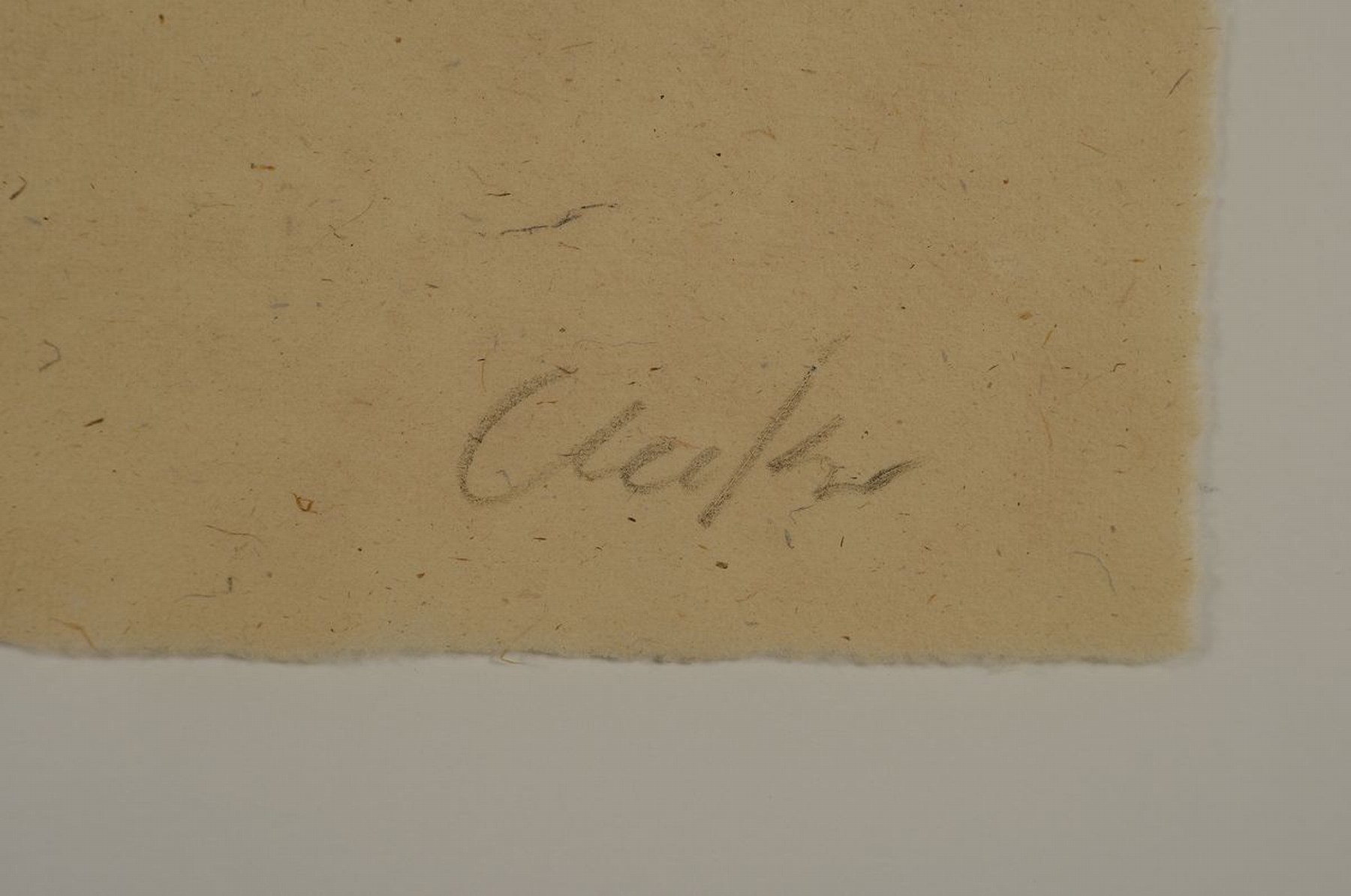Detail a: Günther Uecker, geb. 1930, Holzschnitt auf feinem Japanpapier, handsigniert und num. 9/50, stammt aus 1986 und trägt den Trockenstempel der Erker ...