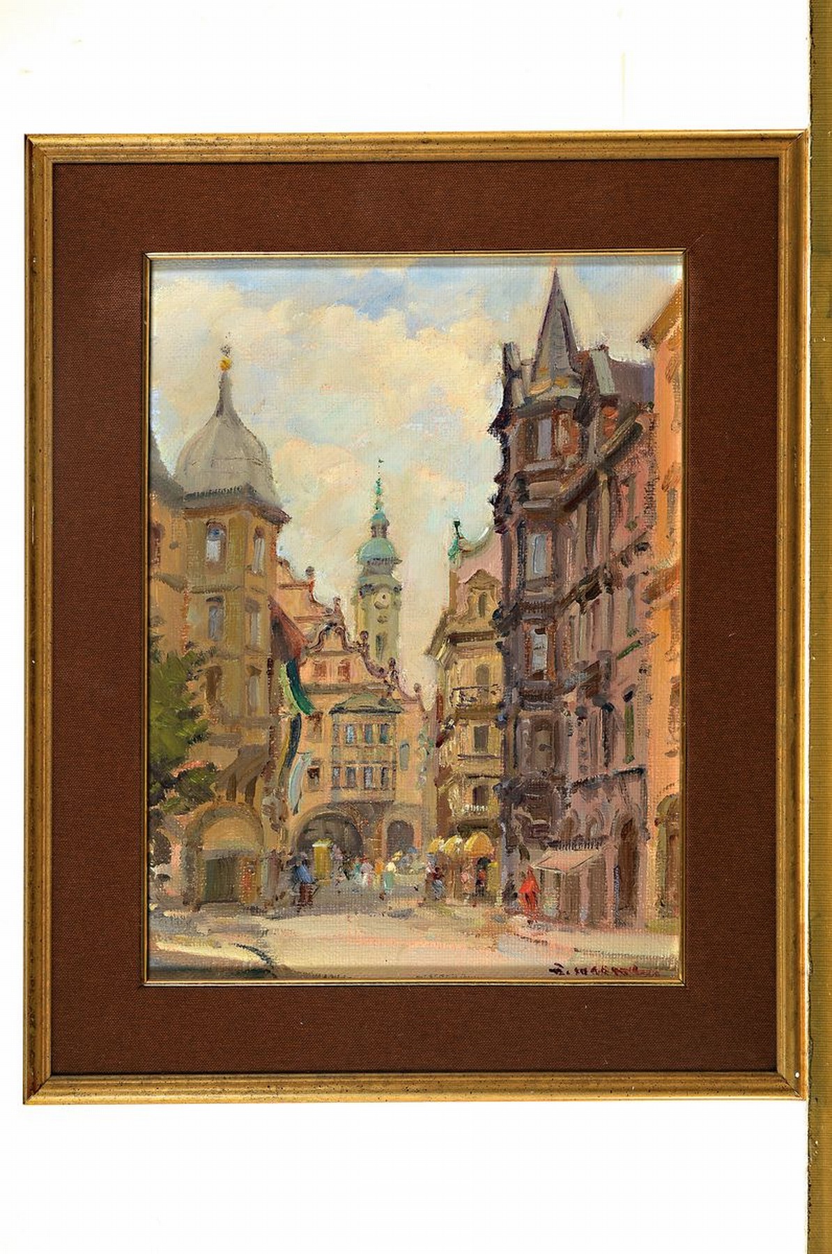 Detail k: Rinaldo Caressa, 1929-2009, Blick auf das Hofbräuhaus in München, Öl/Lwd, rückseitig signiert und dat. 1984, ca. 40x30cm, R. ca. 51x41cm
