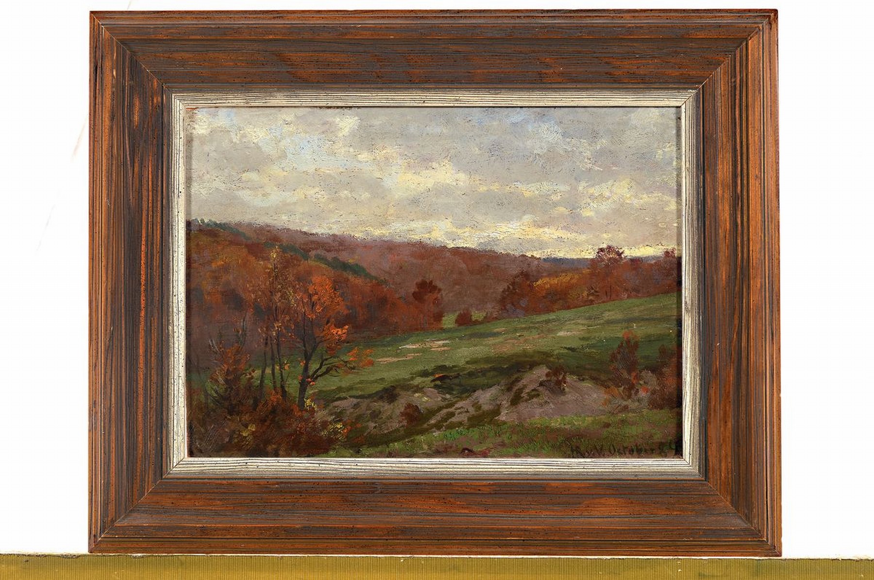 Detail k: Hans-Richard von Volkmann, 1860 - 1927, "Herbstlandschaft bei Willinghausen", Öl/Holz, 22 x 31 cm, monogrammiert, ca. 22.2 x 31.3 cm, ...