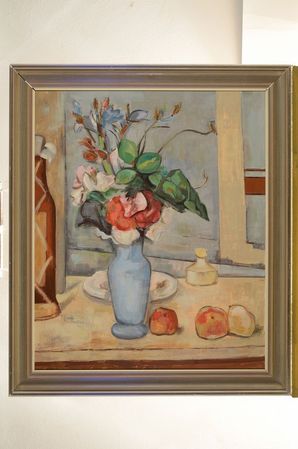 Detail k: Kopie nach Paul Cézanne, Stillleben mit blauer Vase, Standort Musee d'Orsay, Öl/Lwd, Original von 1887, Kopie Mitte 20 Jh., l. Alters- und ...