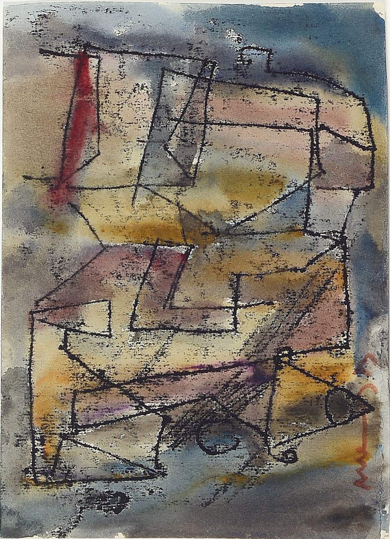 Albert Hennig, 1907 Leipzig-1998 Zwickau, Abstrakte Komposition, Tusche und Aquarell auf Papier, links unten signiert und dat. 73, ca. 10x15cm, PP, ...
