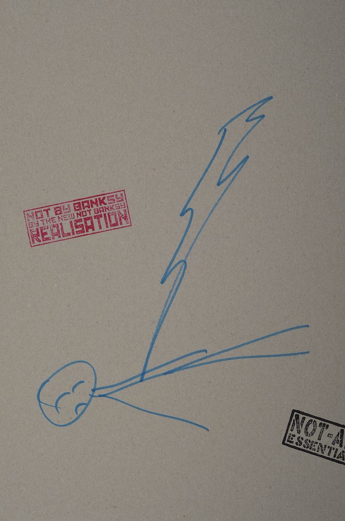 Detail a: NOT BY BANKSY BY NOT NOT BANKSY, "It´s Not Funny", Farbsiebdruck auf Pappe, 2020, rechts u. num. 15/75, verso sign., Stempel, inkl. ...