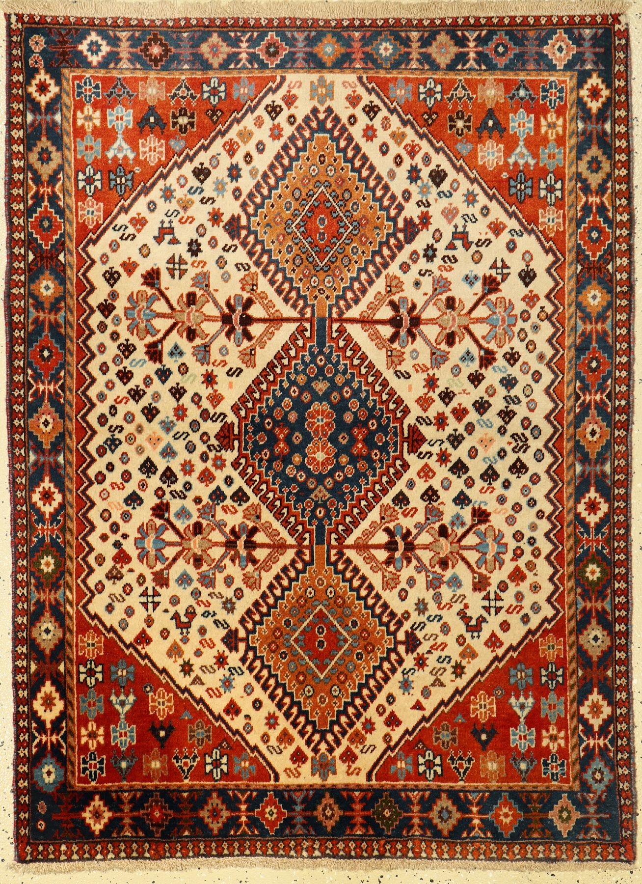 Yalameh alt, Persien, ca. 50 Jahre, Wolle auf Wolle, ca. 137 x 103 cm, EHZ: 2