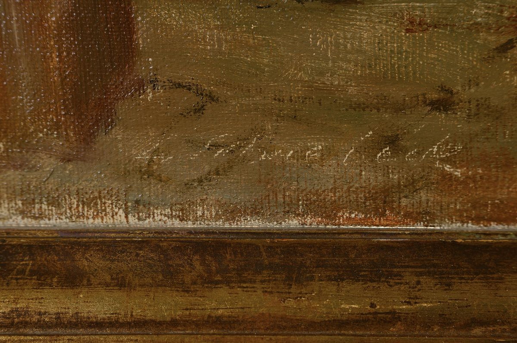 Detail a: Ludwig Schreieck, 1911 St.Martin-1944 München, Studium an der Akademie München, hier: Hof in Weyher, Öl/Lwd, links unten signiert, ca. 65x80cm, R. ...