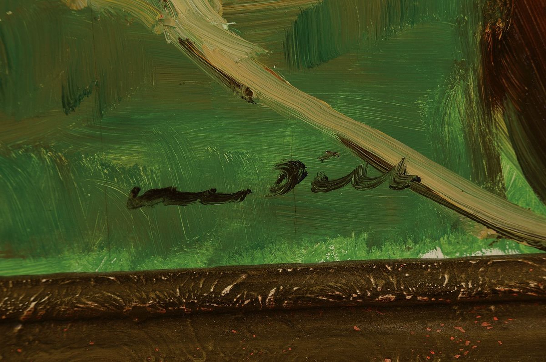 Detail a: Otto Dill, 1884 Neustadt-1957 Bad Dürkheim, Pferdekopf, Öl/Holz, rechts unten signiert, ca. 40x30cm, R. ca. 52x42cm