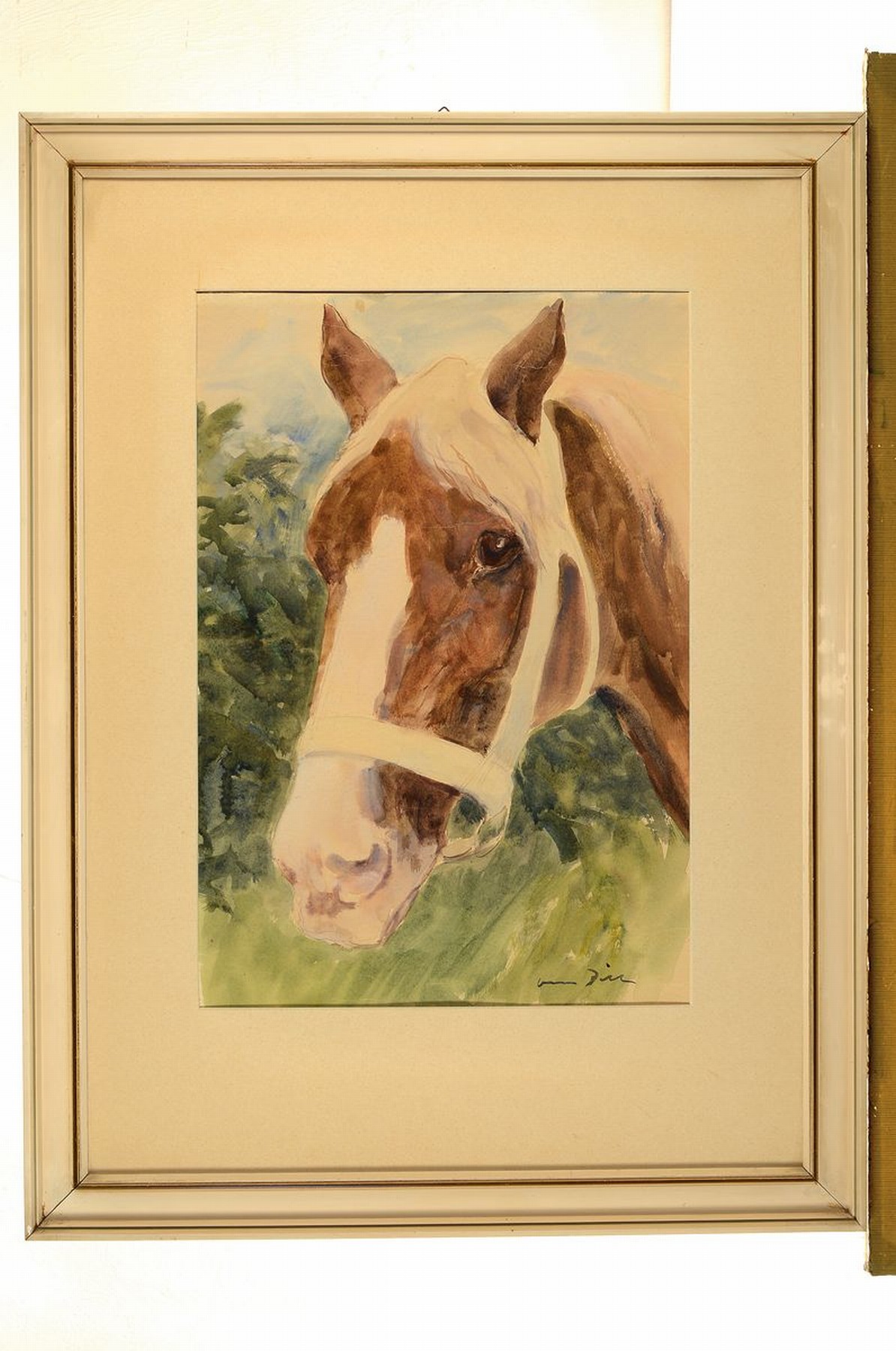 Detail k: Otto Dill, 1884 Neustadt-1957 Bad Dürkheim, Pferdekopf, Aquarell auf Papier, rechts unten signiert, ca. 45x31cm, PP, u.Gl.; R. ca. 71x53cm