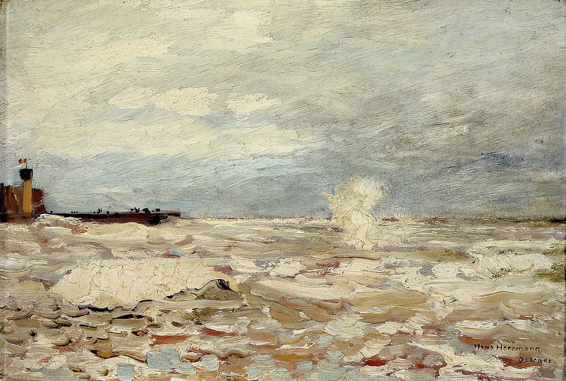 Hans Herrmann, 1858 Berlin-1942 ebenda, deutscher Genre-und Landschaftsmaler, Studium an der Kunstakademie Berlin und Düsseldorf unter Eugen ...