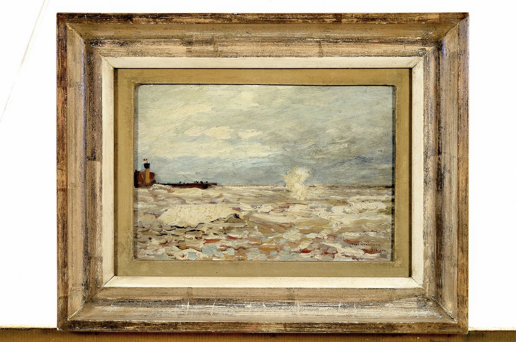 Detail k: Hans Herrmann, 1858 Berlin-1942 ebenda, deutscher Genre-und Landschaftsmaler, Studium an der Kunstakademie Berlin und Düsseldorf unter Eugen ...
