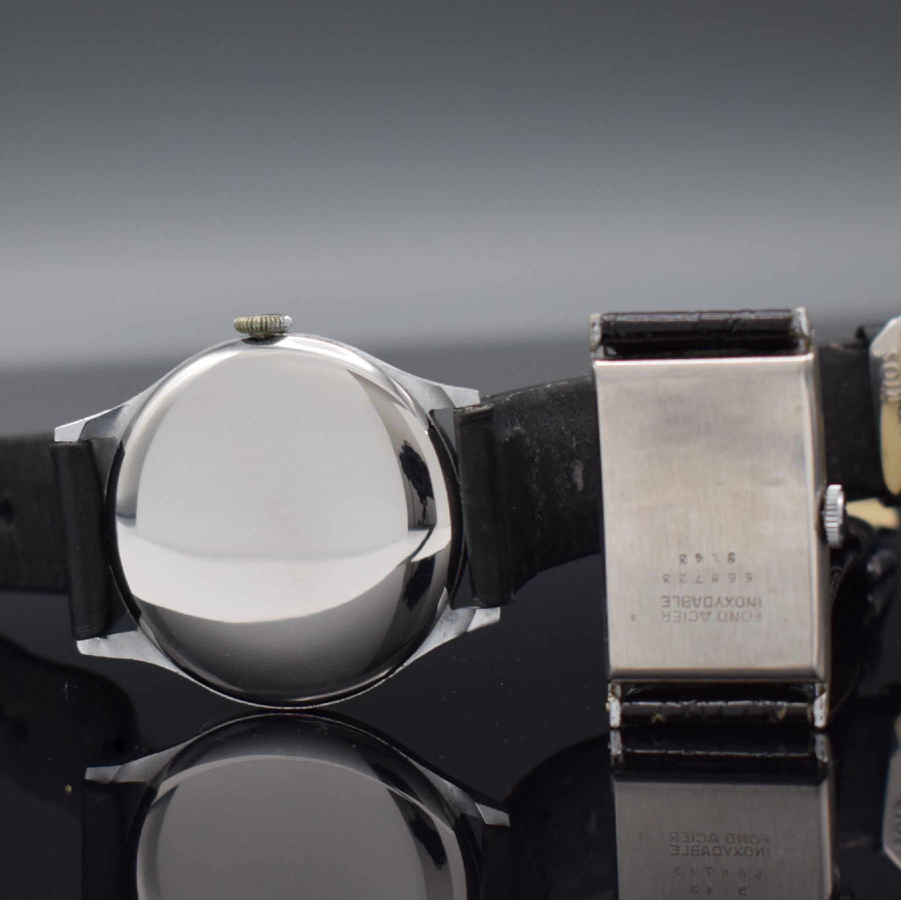 Detail a: ERAX Extra große Herrenarmbanduhr 39 mm & MONTBLANC Precision Armbanduhr, Schweiz/ Deutschland 1930er Jahre, Handaufzug, verchr. Gehäuse, ...