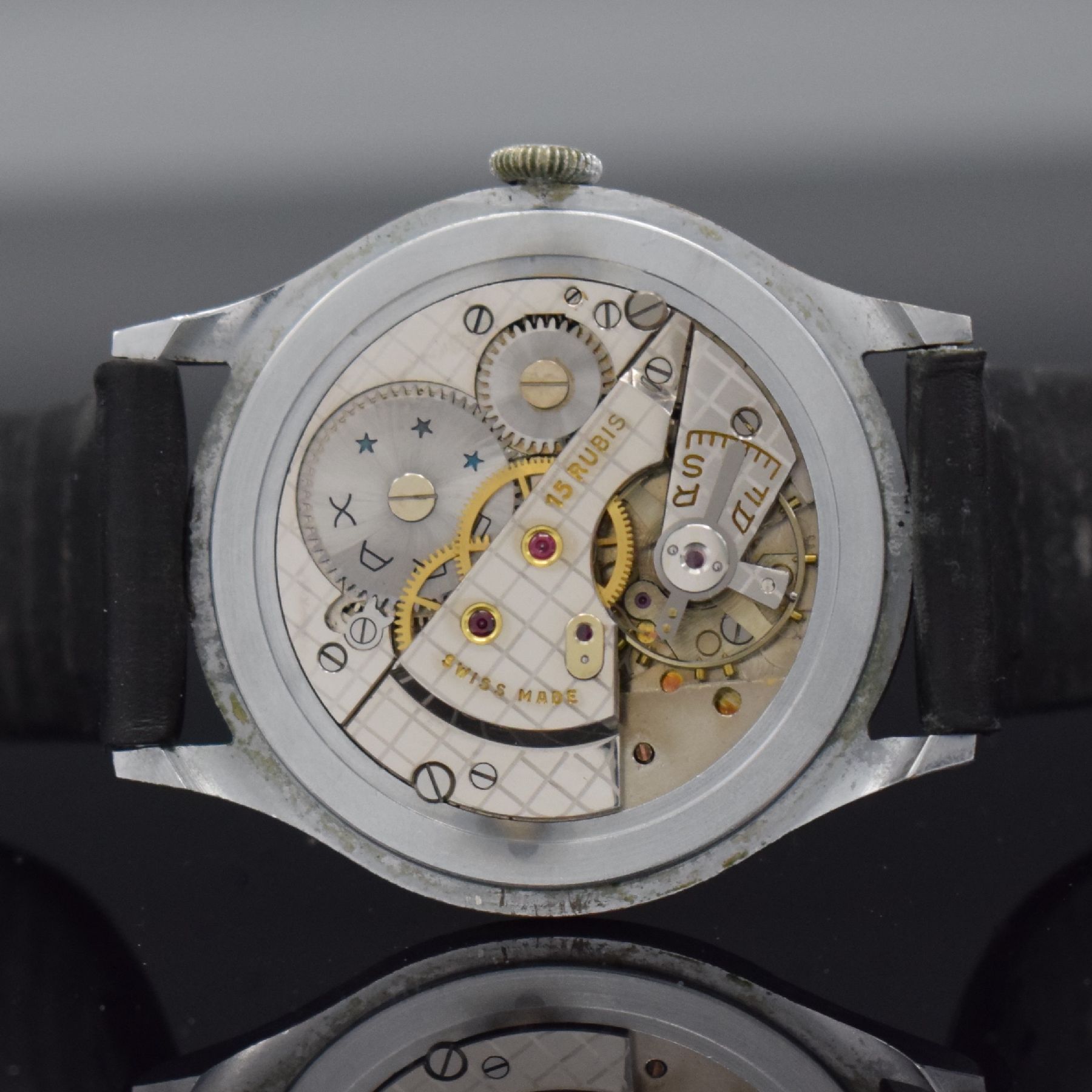 Detail c: ERAX Extra große Herrenarmbanduhr 39 mm & MONTBLANC Precision Armbanduhr, Schweiz/ Deutschland 1930er Jahre, Handaufzug, verchr. Gehäuse, ...