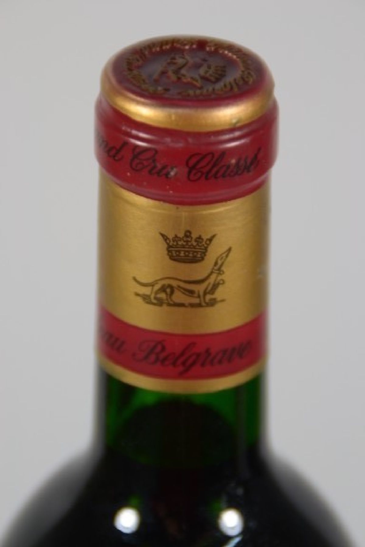 Detail b: 1 Flasche Chateau Belgrave, 1990, Haut-Medoc, Grand Cru Classé, 0.75 l, original verkorkt und unverkostet