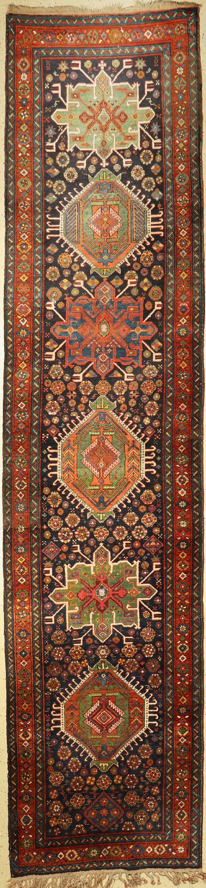 Saujbulag antik, Persien, um 1910, Wolle auf Wolle, ca. 443 x 102 cm, EHZ: 2
