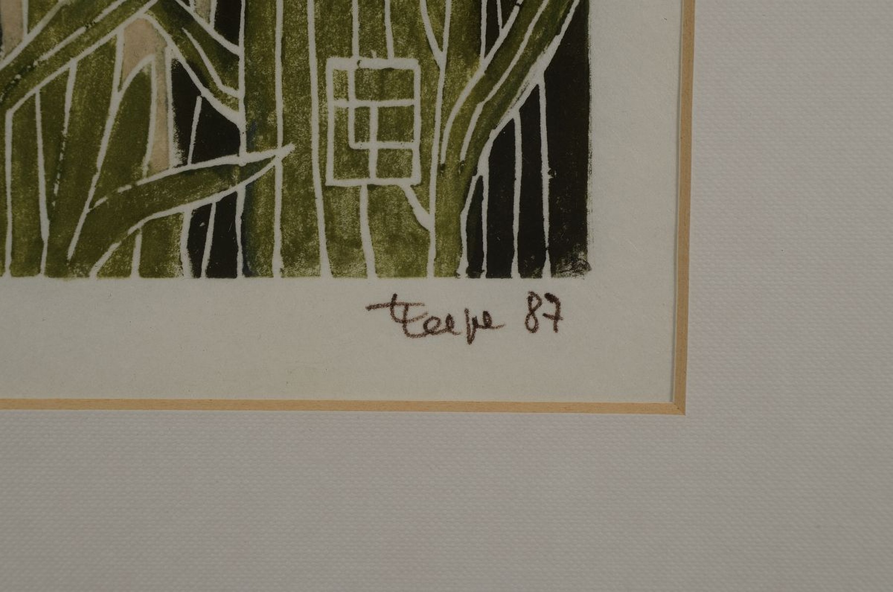 Detail d: Friedrich Teepe, Osnabrücker Künstler 1929 - 2012, drei Linolschnitte: "Syrinx", " Diana im Bade" und "Daphne", alle ...