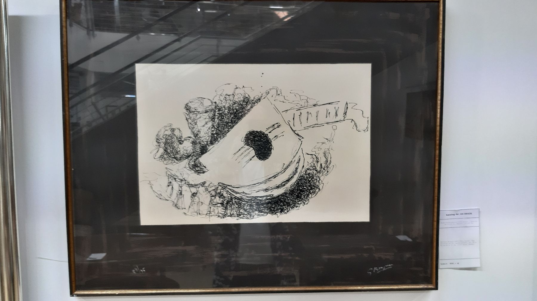 Georges Braque,1882-1963, Litho, "La guitare" 43/95, handsigniert, ca. 34 x 49 cm/60 x 76 cm, unter Glas, Rahmen