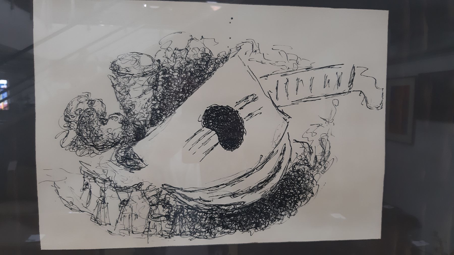 Detail b: Georges Braque,1882-1963, Litho, "La guitare" 43/95, handsigniert, ca. 34 x 49 cm/60 x 76 cm, unter Glas, Rahmen
