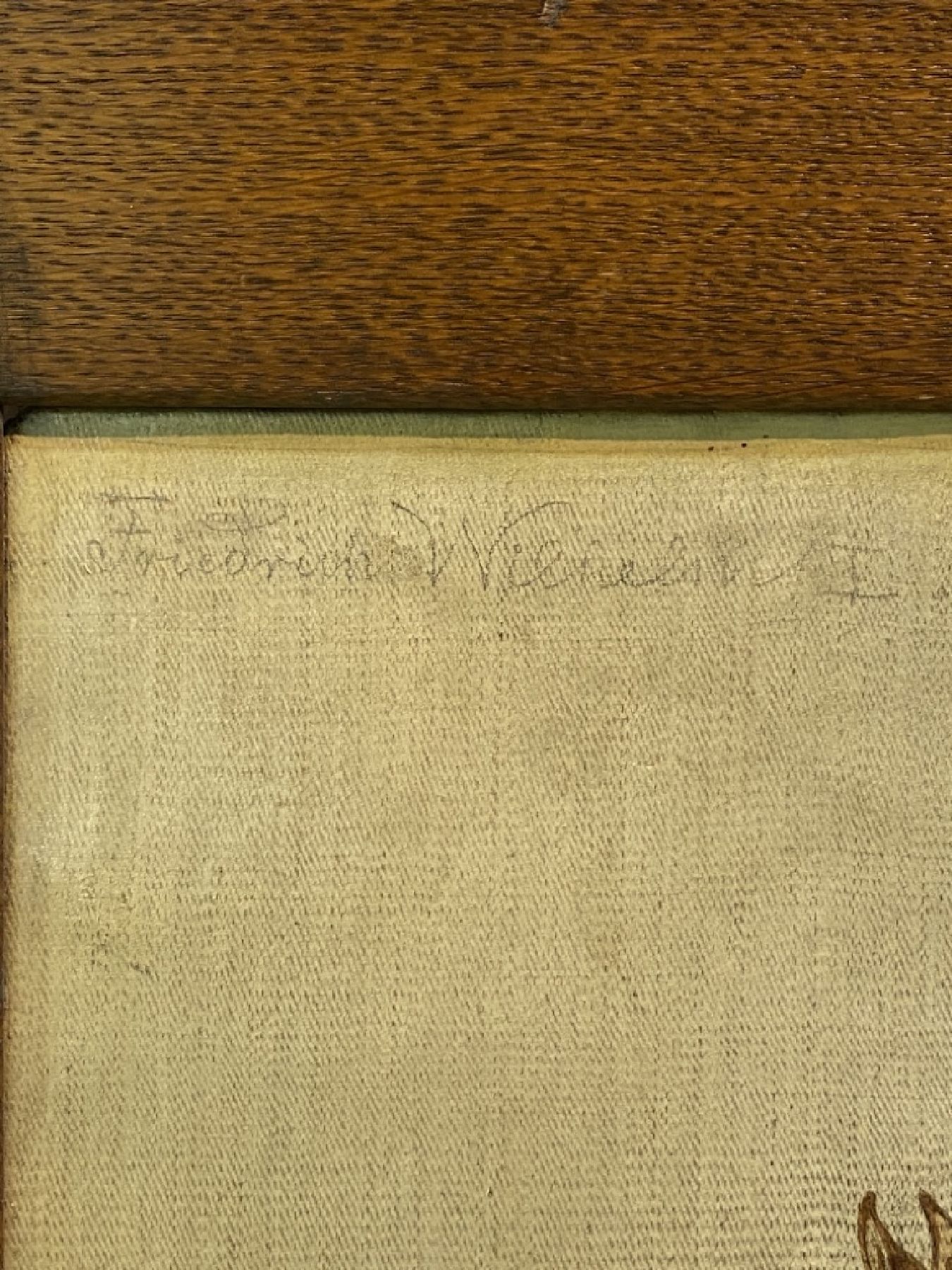 Detail b: Wilhelm Camphausen, 1818-1885 Düsseldorf, Friedrich Wilhelm I. von Preussen bei der Parade seiner Garde, Graphit und Gouache auf grundierter Lwd, ...