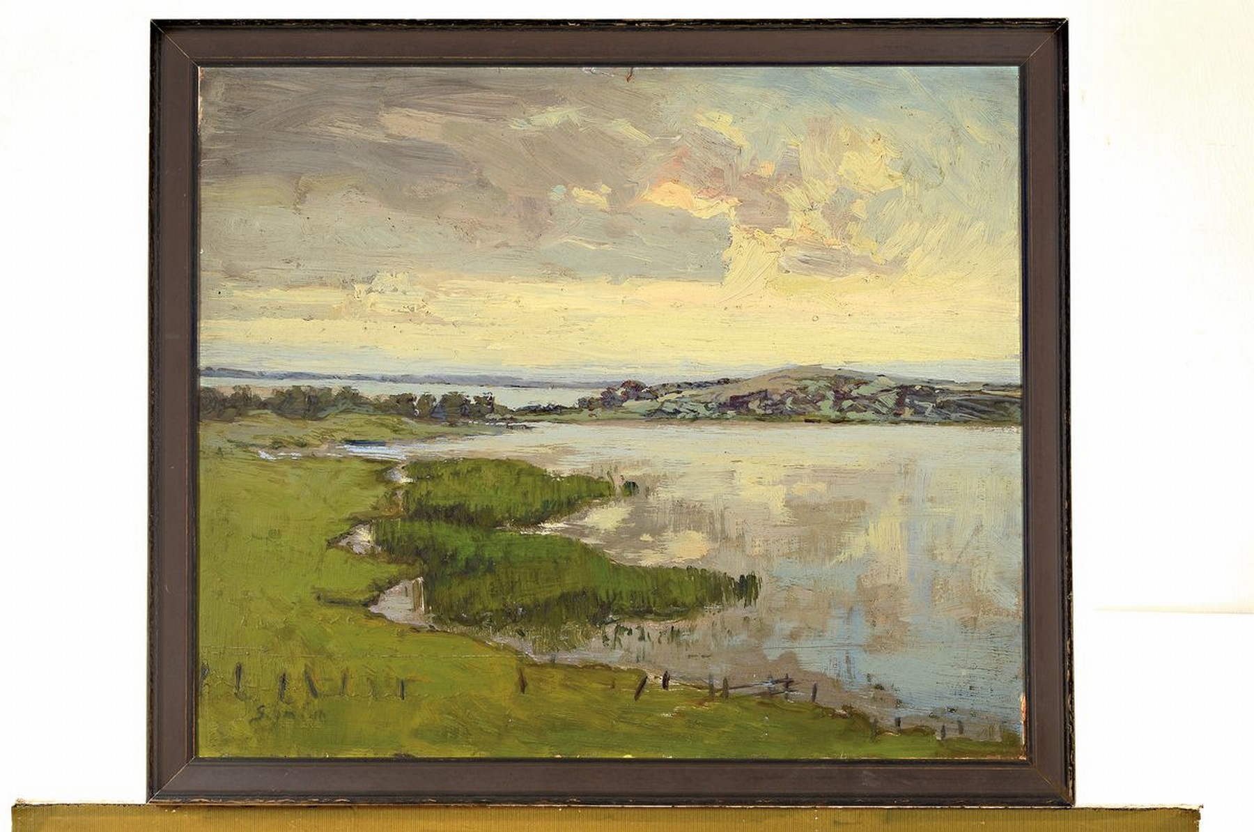 Detail k: Hugo Schmidt, geb. 1890 Marienburg, Landschaft an der Ostsee, Öl/Malkarton, links unten signiert, ca. 46x56cm, R.
