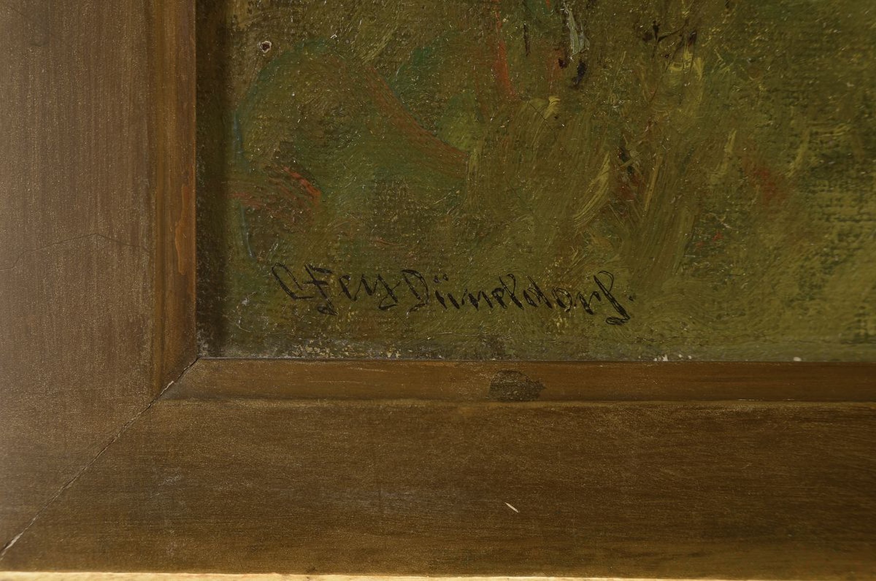 Detail a: Carl Fey, 1867-1939 Düsseldorf, Herbstmorgen im Walde, Öl/Lwd, links unten signiert und bez.: Düsseldorf, rückseitig auf dem Keilrahmen betitelt, ...