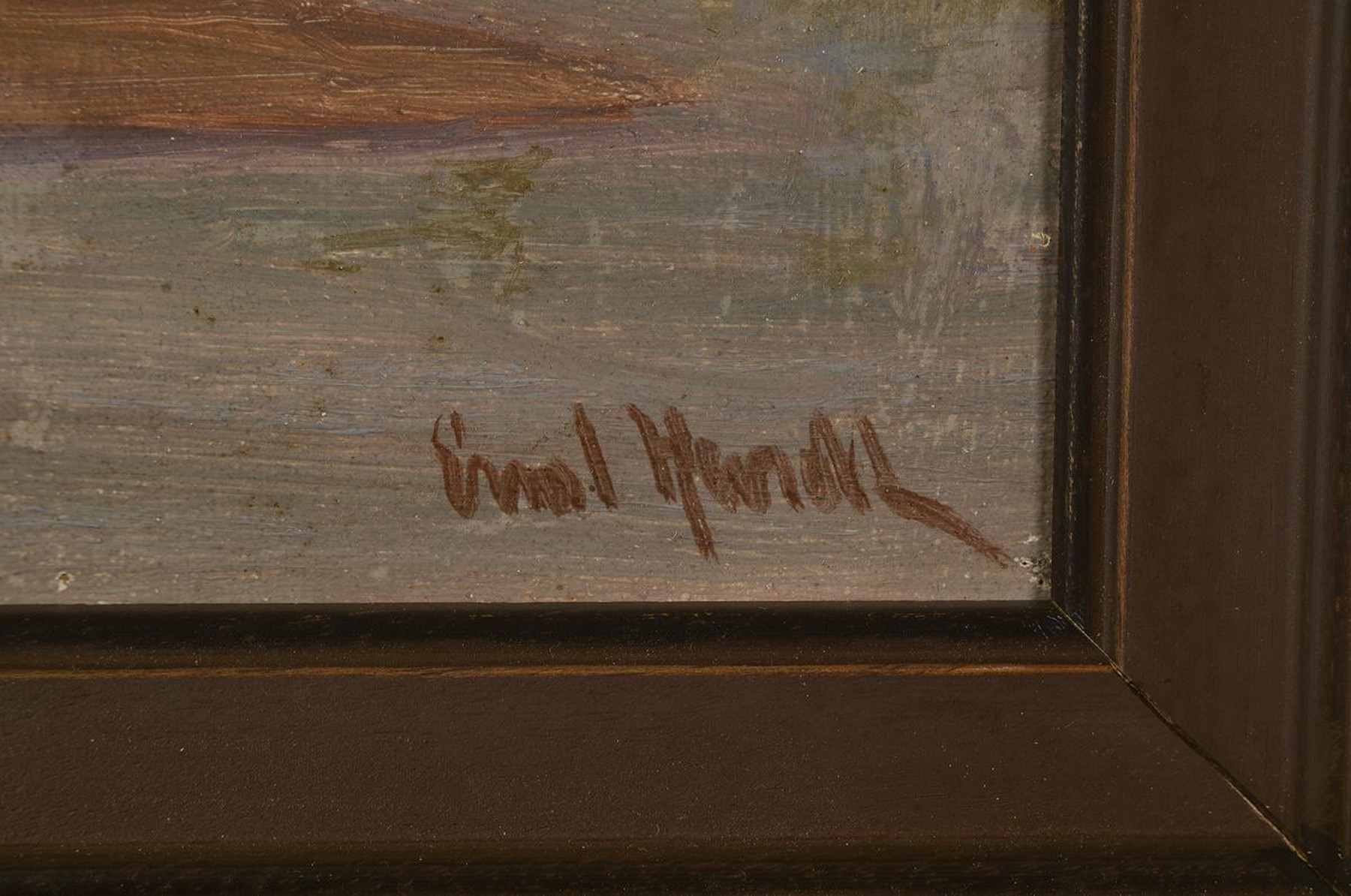 Detail a: Ernst Hardt, 1869 Köln/Marienburg-1917 Bad Godesberg, Studium an der Akademie Düsseldorf bei Eugen Dücker, hier: Wolkenformationen über ...