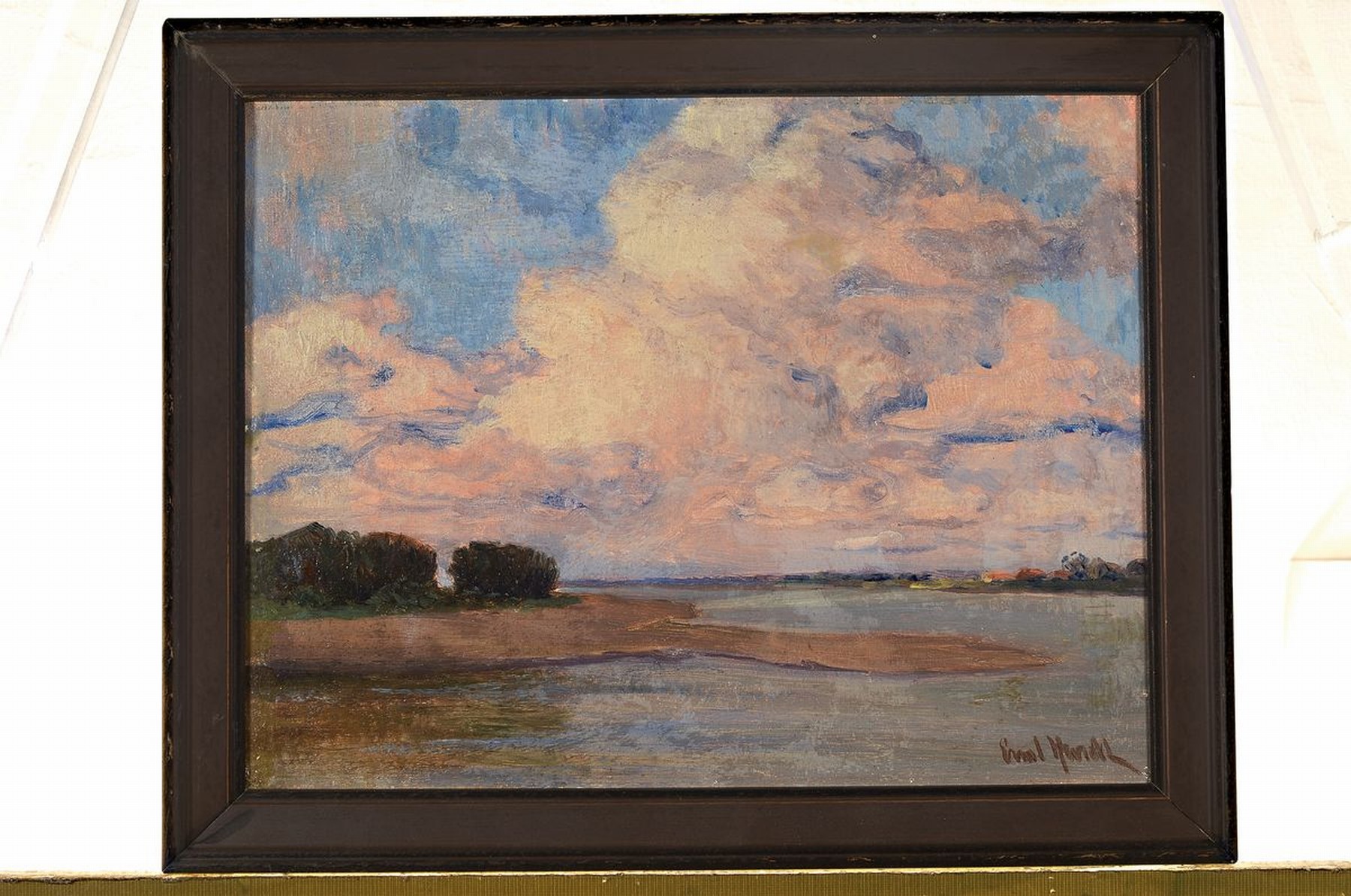 Detail k: Ernst Hardt, 1869 Köln/Marienburg-1917 Bad Godesberg, Studium an der Akademie Düsseldorf bei Eugen Dücker, hier: Wolkenformationen über ...