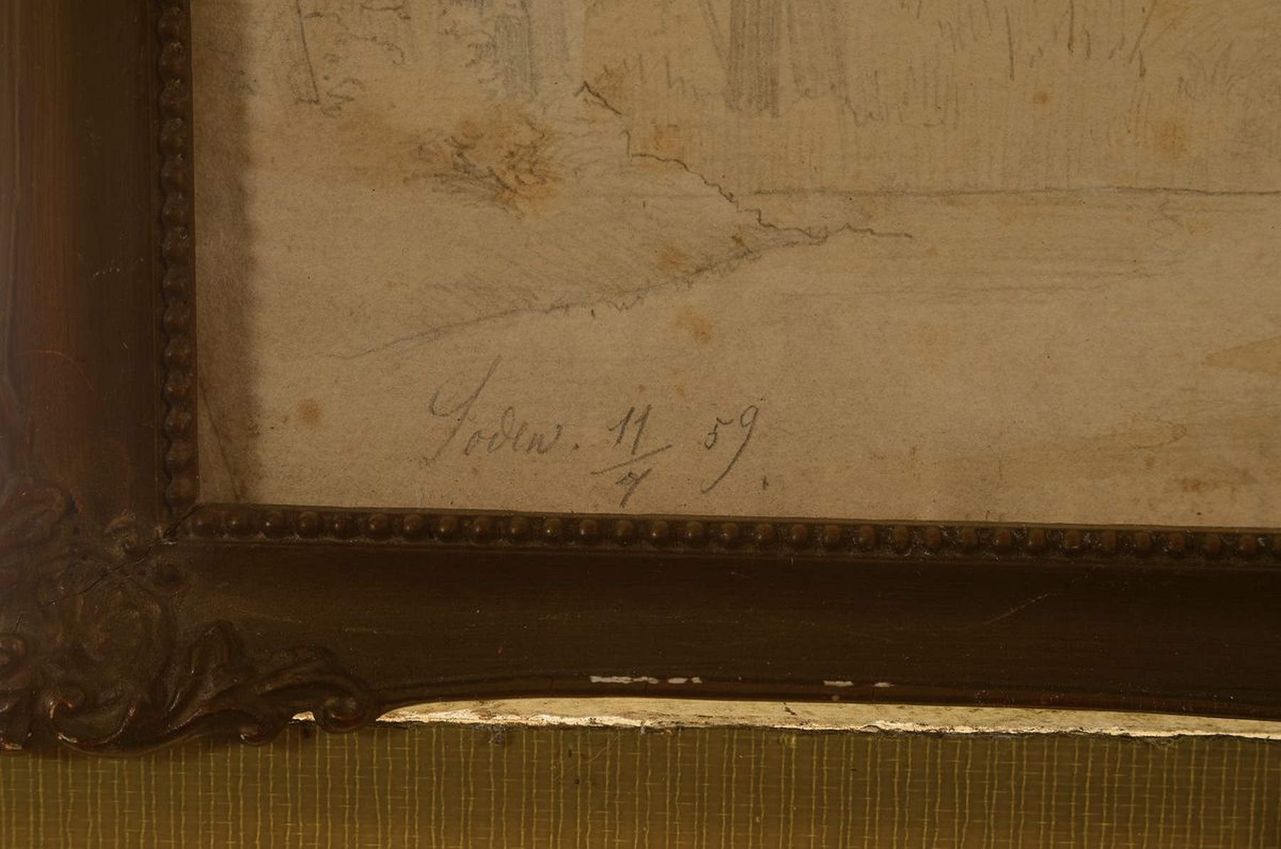 Detail a: Heinrich Deiters, 1840 Münster-1916 Düsseldorf, Studium an der Akademie Düsseldorf, beeinflußt von Andreas und Oswald Achenbach, hier: Waldpartie ...