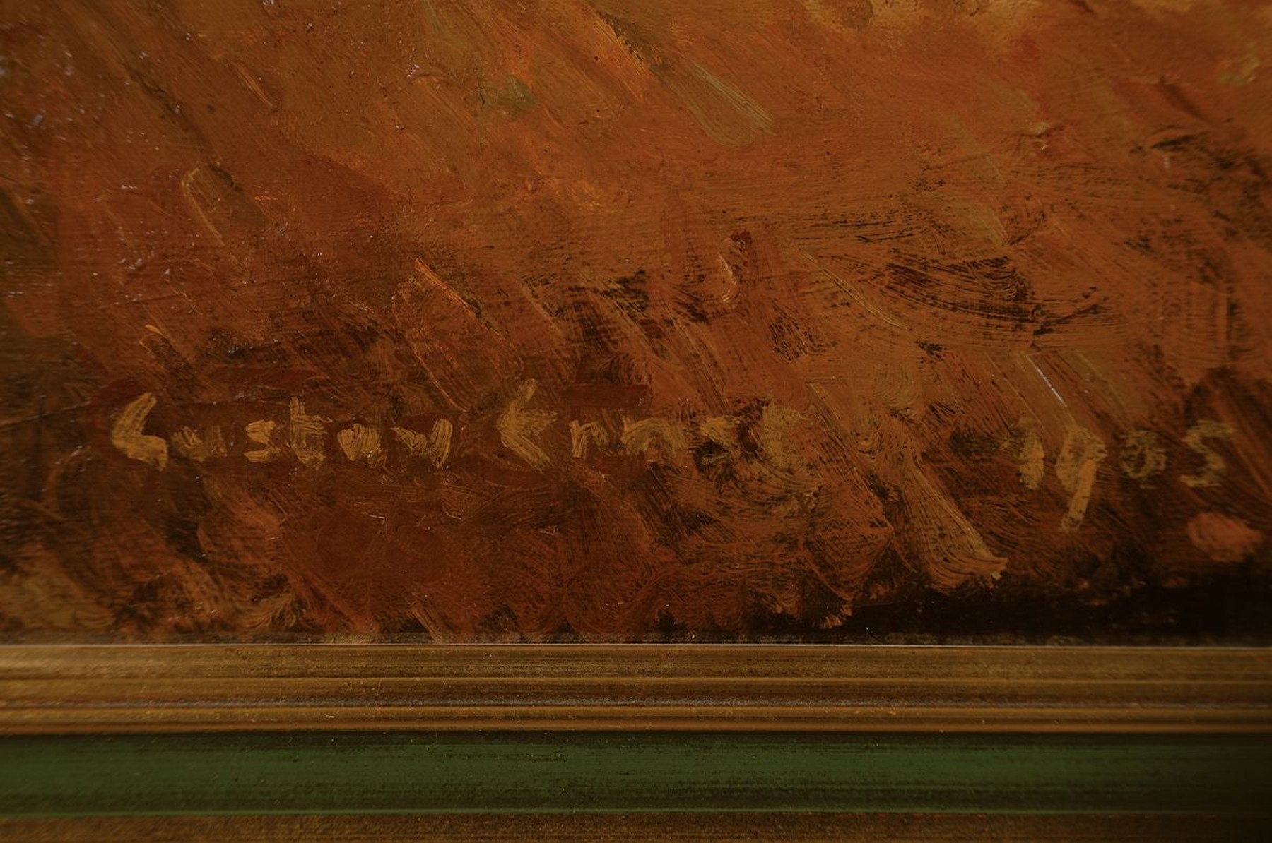 Detail c: Gustav Ernst, bedeutender Pfälzer Maler, der vor allem den feierender Winzer und Interieurs im Keller meisterlich festhielt, 1858 Elsterberg-1945 ...