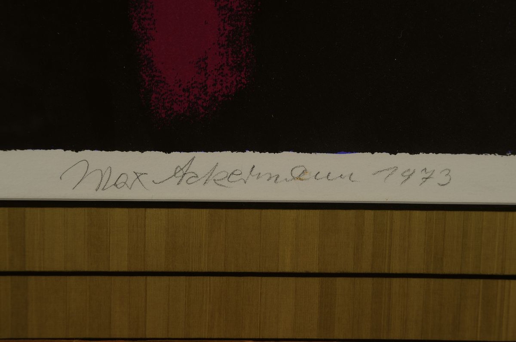 Detail a: Max Ackermann, 1887-1975, Farblithographie, handsigniert und dat. 1973, bez.: E.A., ca. 48x31cm, u.Gl., R. ca. 61x44cm