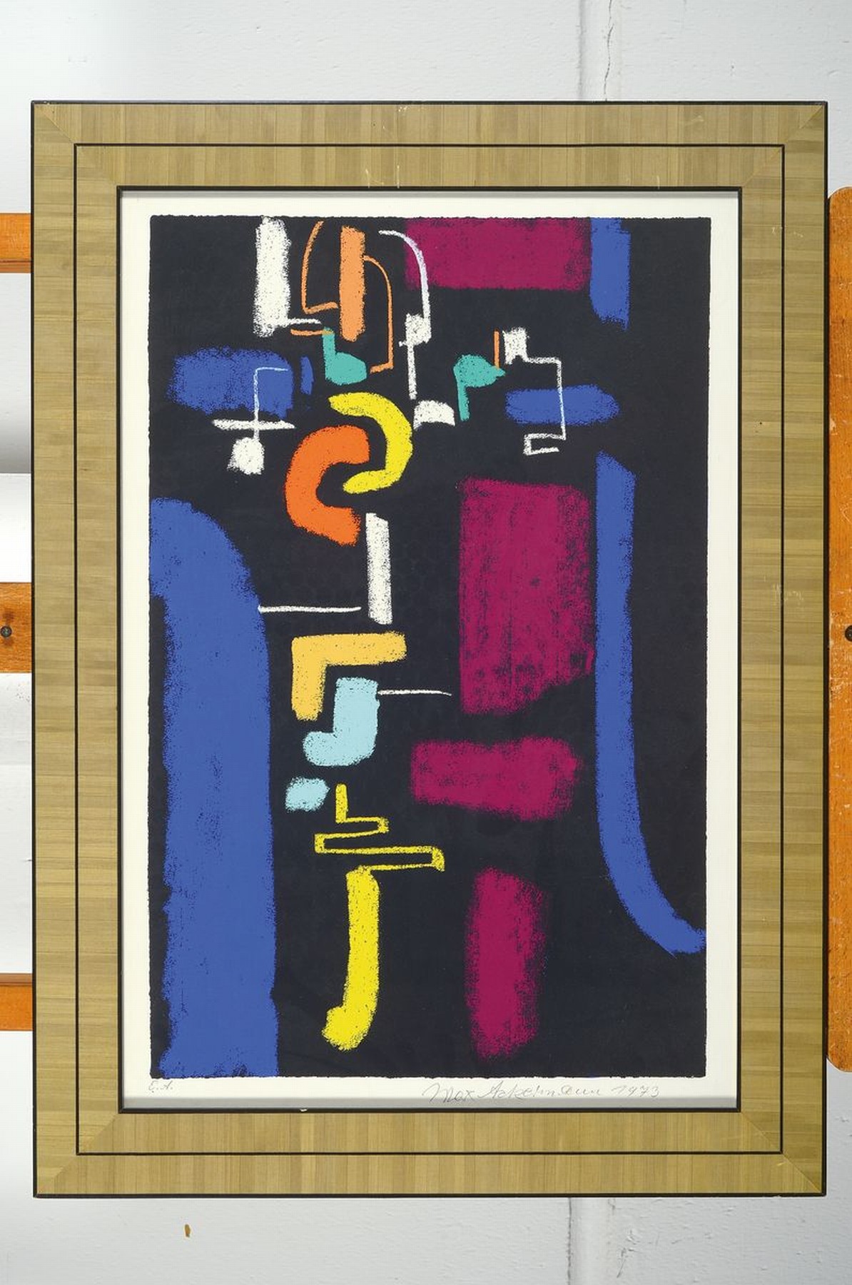 Detail k: Max Ackermann, 1887-1975, Farblithographie, handsigniert und dat. 1973, bez.: E.A., ca. 48x31cm, u.Gl., R. ca. 61x44cm