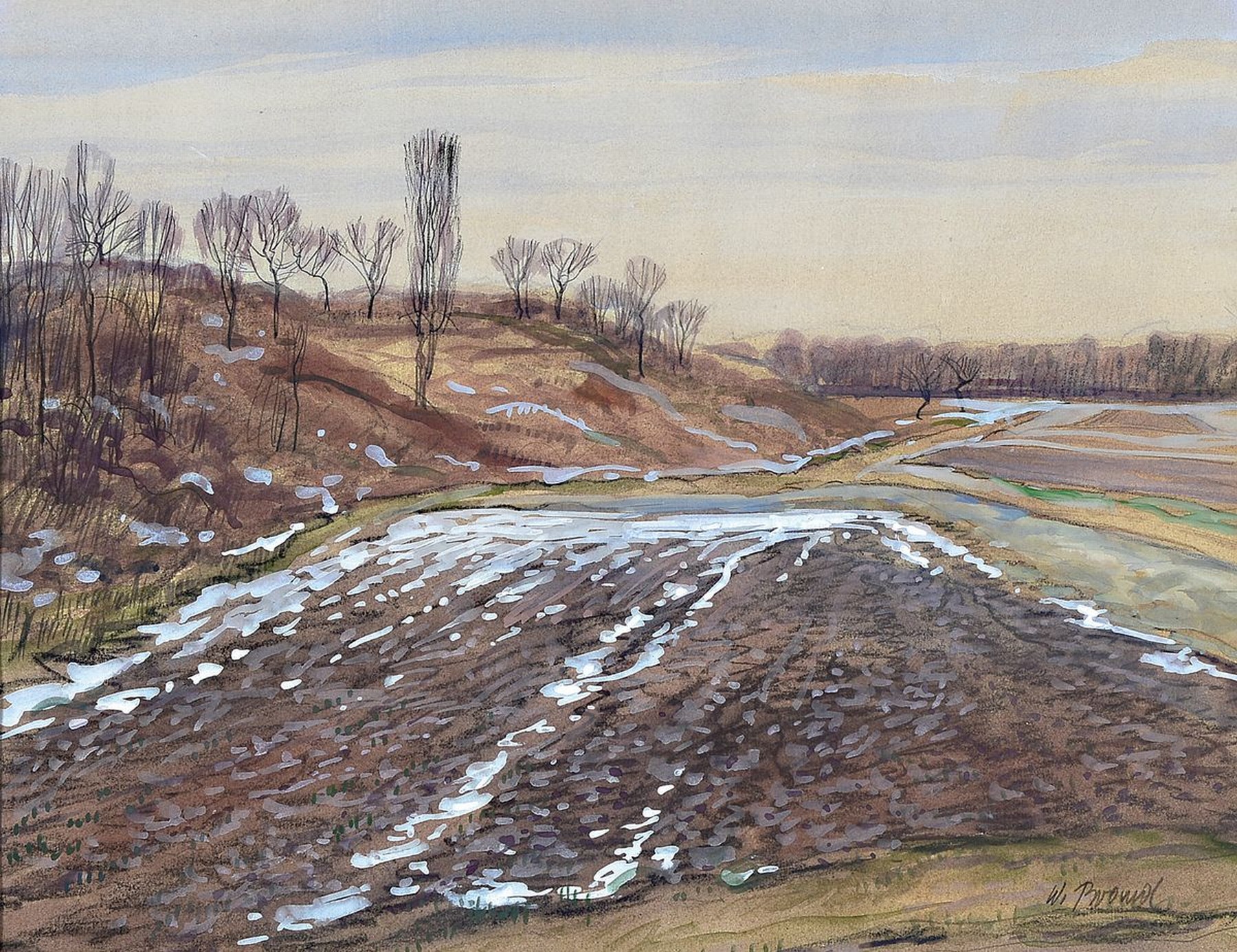 Werner Brand, geb. 1933 Löbau, lebt und arbeitet in der Pfalz, Die Teufelskanzel bei Jockgrim, Aquarell auf Papier, rechts unten signiert, ca. ...