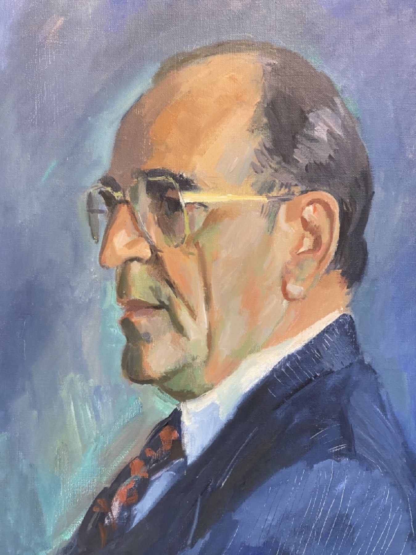 Detail c: Heinz Friedrich, 1924-2018 Schwetzingen, Porträt des Helmut Kohl, wohl aus den 1985er Jahren, Öl/Lwd, rechts unten signiert, ca. 65x54cm, R. ca. ...