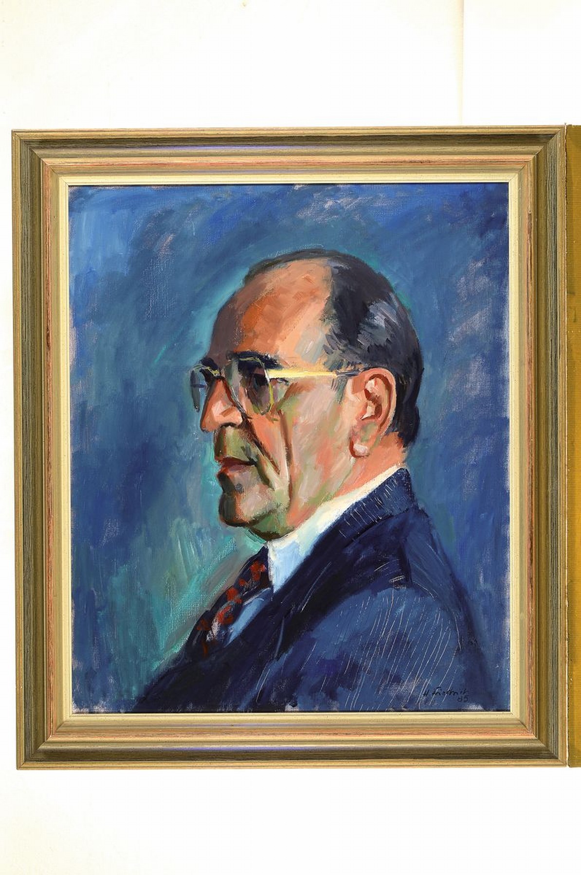Detail k: Heinz Friedrich, 1924-2018 Schwetzingen, Porträt des Helmut Kohl, wohl aus den 1985er Jahren, Öl/Lwd, rechts unten signiert, ca. 65x54cm, R. ca. ...
