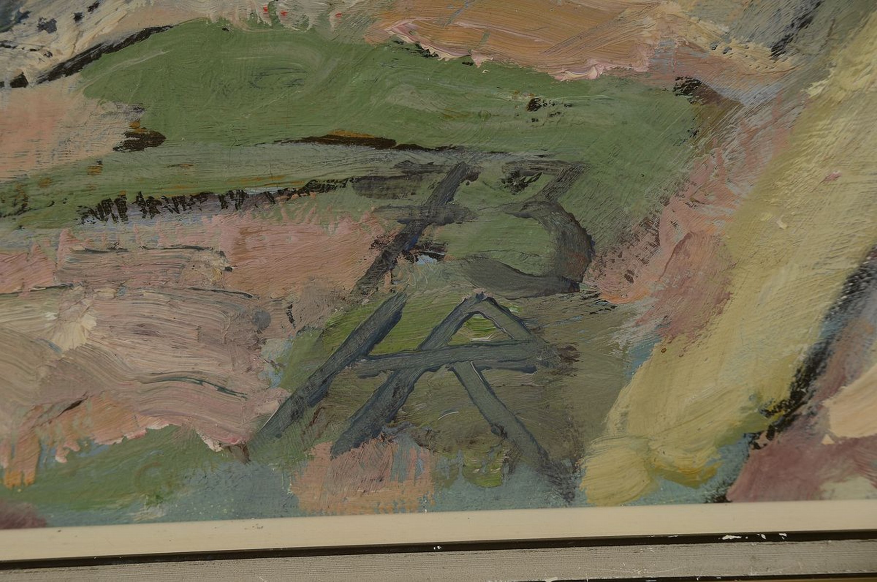 Detail a: Heinz Reiss, 1923-2012 Haßloch, Fachwerkhäuser in der Pfalz, Öl/Lwd, links unten monogr. und dat. 73, ca. 50x60cm, R. ca. 59x69cm