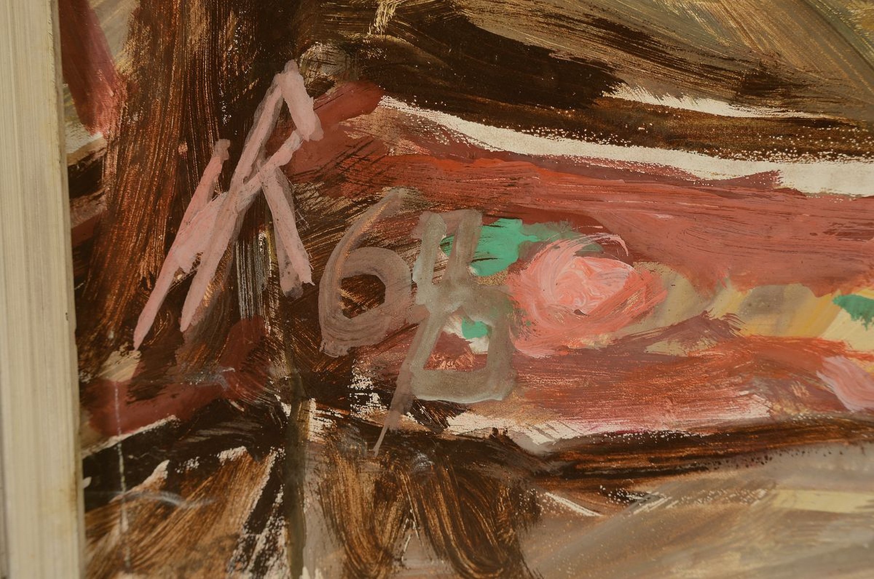 Detail a: Heinz Reiss, 1923-2012 Haßloch, Stillleben mit Obst, Öl/Malkarton, links unten monogr. und dat. 68, ca. 50x60cm, R. ca. 65x75cm