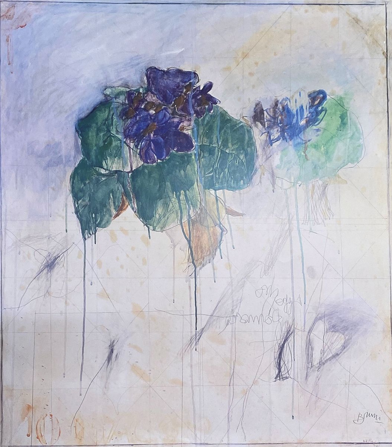 Bruno Bruni, geb. 1935 Gradara, Farboffset, handsigniert, ca. 90x80cm