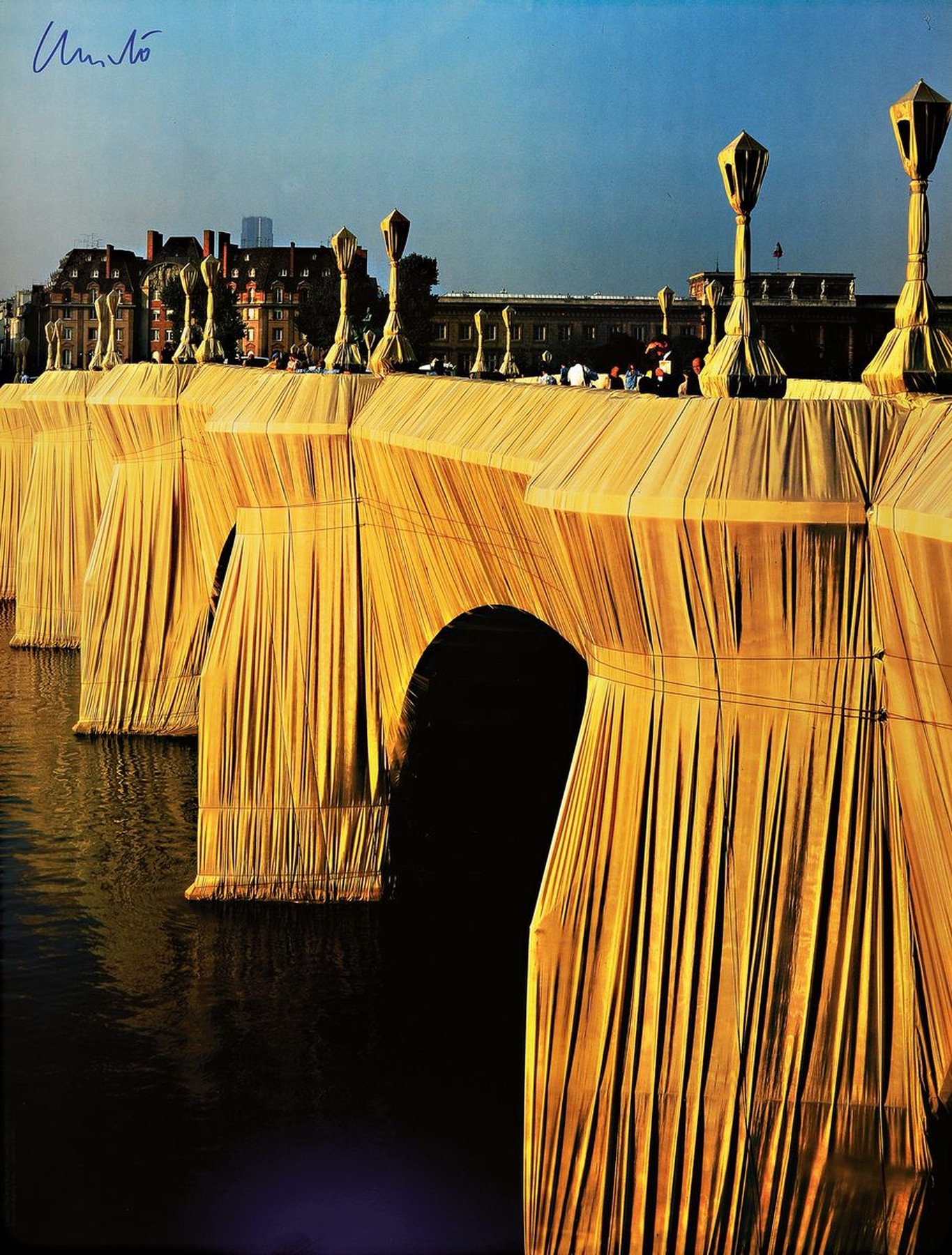 Christo, geb. 1935, "The Pont Neuf Wrapped" , Poligrafa 1985, handsign., ca. 84x64 cm