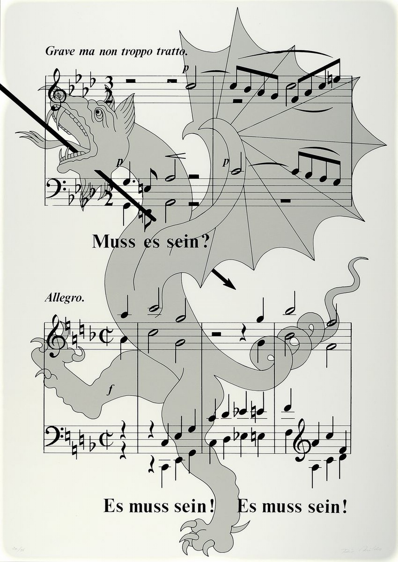 Rune Mields, geb. 1935, westfälische Künstlerin, Münster, Offsetlitho auf leichtem Karton, handsigniert, num. 30/35, aus 1994, Blattgr. 85 x 59.5 ...