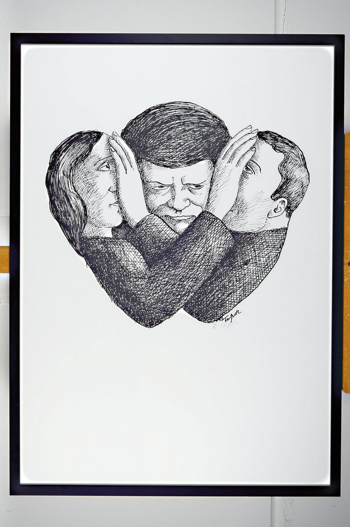 Detail k: Roland Topor, 1938-1997, Offsetlitho auf leichtem Karton, handsigniert, num. 30/35, aus 1995, Blattgr. 85 x 59.5 cm, unter Glas, Rahmen: 86 x 62.5 cm